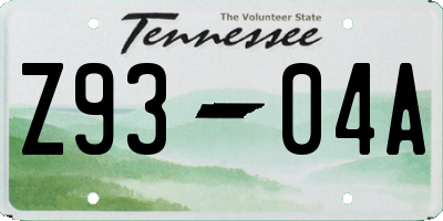 TN license plate Z9304A