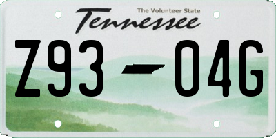 TN license plate Z9304G