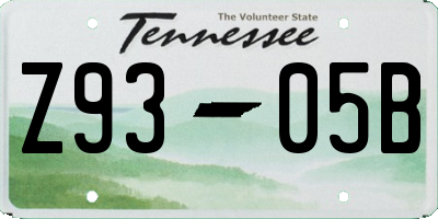 TN license plate Z9305B