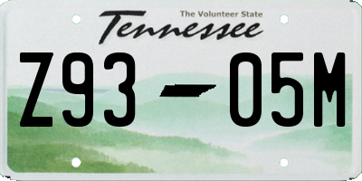 TN license plate Z9305M