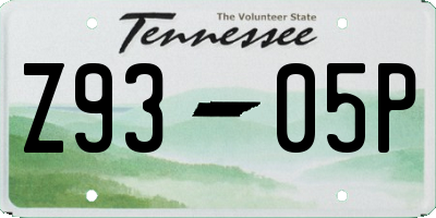 TN license plate Z9305P