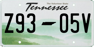 TN license plate Z9305V