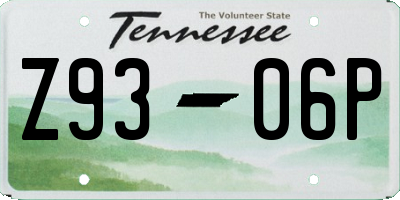 TN license plate Z9306P