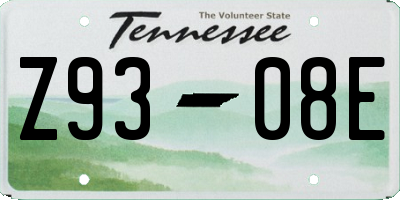 TN license plate Z9308E