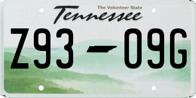 TN license plate Z9309G