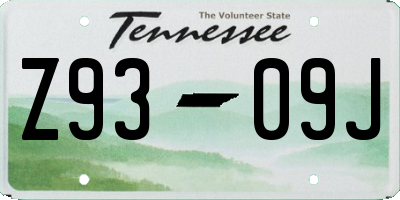 TN license plate Z9309J