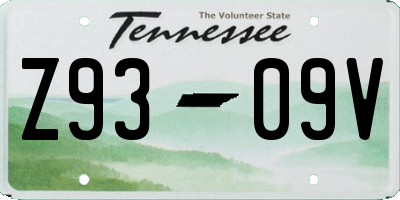 TN license plate Z9309V