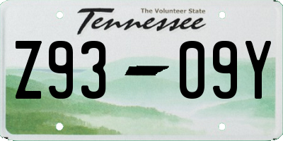 TN license plate Z9309Y