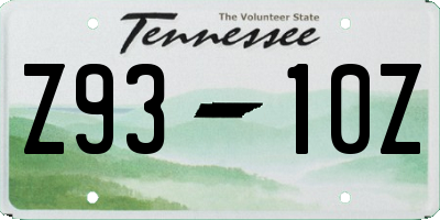 TN license plate Z9310Z