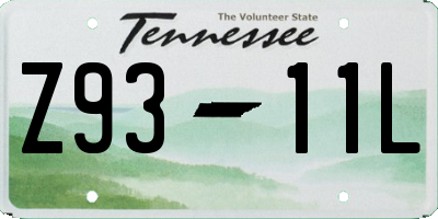 TN license plate Z9311L