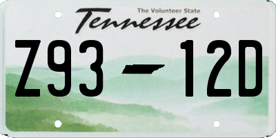 TN license plate Z9312D
