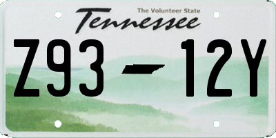 TN license plate Z9312Y
