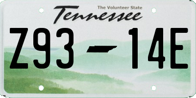 TN license plate Z9314E