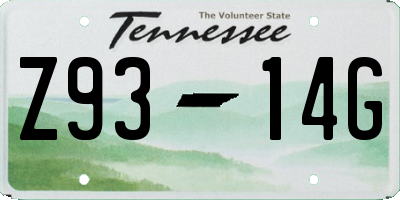 TN license plate Z9314G