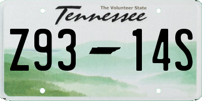 TN license plate Z9314S