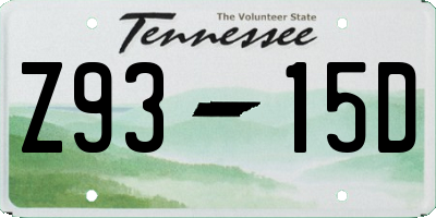 TN license plate Z9315D
