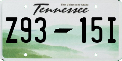 TN license plate Z9315I