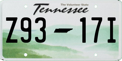 TN license plate Z9317I