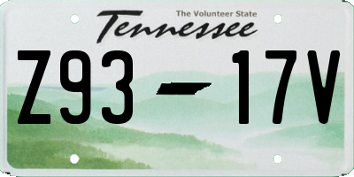 TN license plate Z9317V