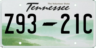 TN license plate Z9321C
