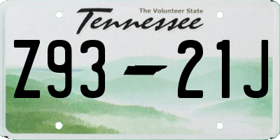 TN license plate Z9321J