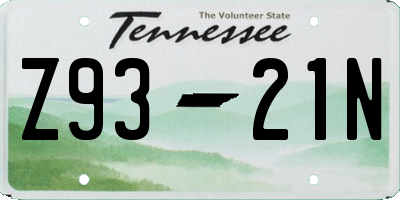 TN license plate Z9321N
