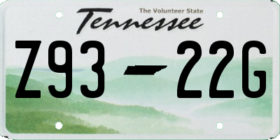 TN license plate Z9322G