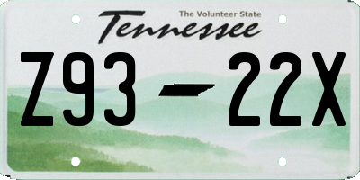 TN license plate Z9322X