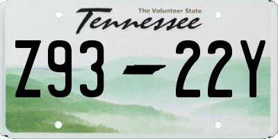 TN license plate Z9322Y