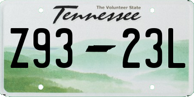 TN license plate Z9323L