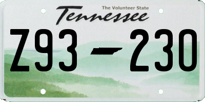 TN license plate Z9323O
