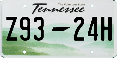 TN license plate Z9324H
