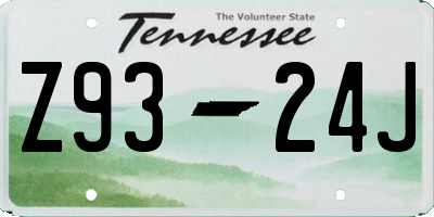 TN license plate Z9324J