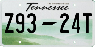 TN license plate Z9324T