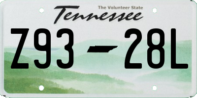 TN license plate Z9328L
