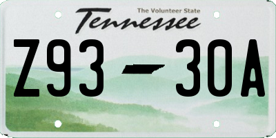 TN license plate Z9330A