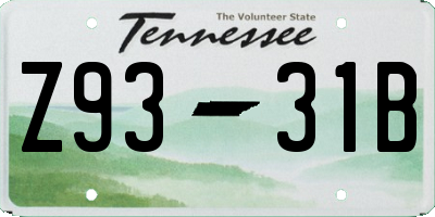 TN license plate Z9331B