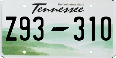 TN license plate Z9331O