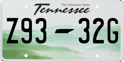 TN license plate Z9332G