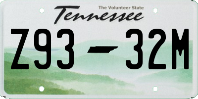 TN license plate Z9332M