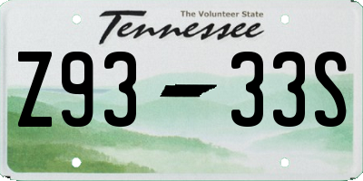 TN license plate Z9333S