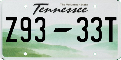TN license plate Z9333T