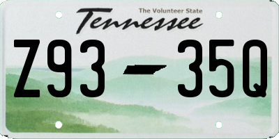 TN license plate Z9335Q