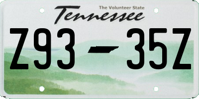 TN license plate Z9335Z