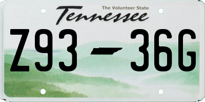TN license plate Z9336G