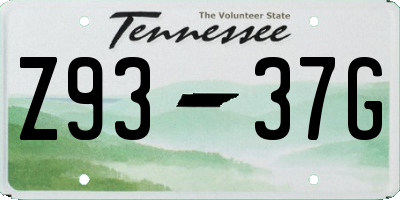 TN license plate Z9337G