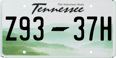 TN license plate Z9337H