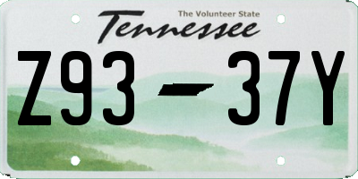 TN license plate Z9337Y
