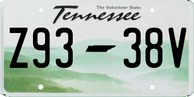 TN license plate Z9338V