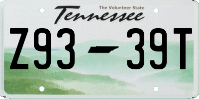 TN license plate Z9339T